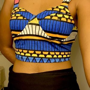 Multicolored crop top bralette